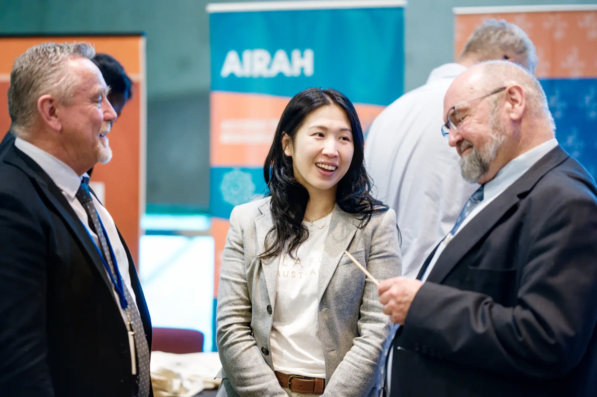 photo of AIRAH CEO Sami Zheng smiling at an AIRAH event